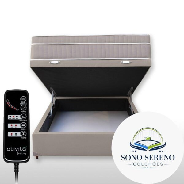 Cama Box Baú com Colchão Magnético em Espuma Massageador